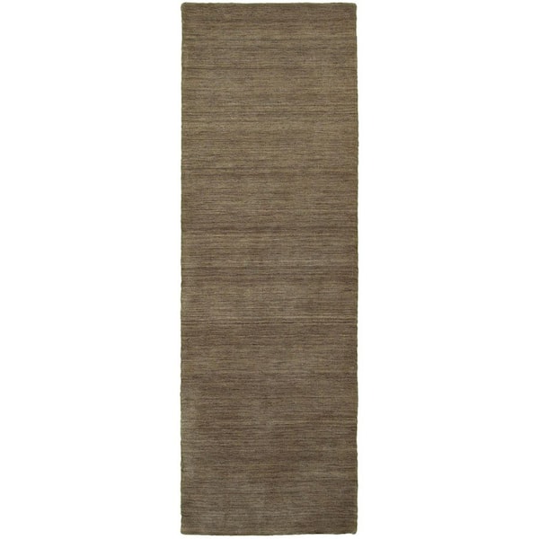 2 ft. x 8 ft. Gray Solid Color Washable Area Rug