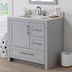 Craye 36 in. W x 22 in. D x 34 in. H Bath Vanity Cabinet without Top in Pearl Gray