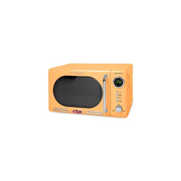 Nostalgia Retro Compact Countertop Microwave Oven - 0.7 Cu. Ft. - 700-Watts  with LED Digital Display - Child Lock - Easy Clean Interior - Cream