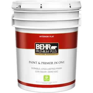 5 gal. Deep Base Flat Low Odor Interior Paint and Primer in One