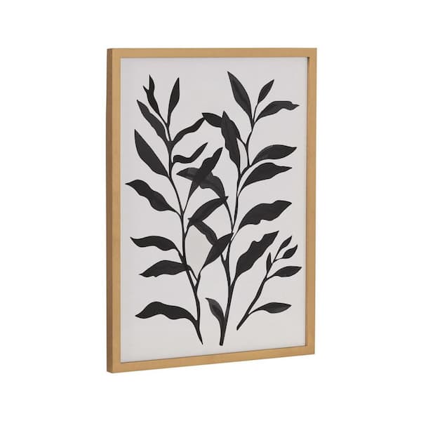 Kate and Laurel Gallery Modern Botanical Matisse Inspired Silhouette by the Creative Bunch Studio Gold Framed Art Print 12 in. x 16 in.