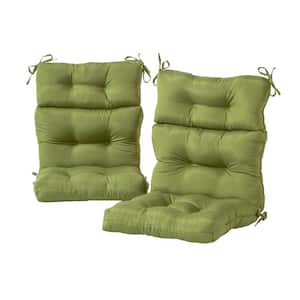 Solid Summerside Green Outdoor High Back Dining Chair Cushion (2-Pack)