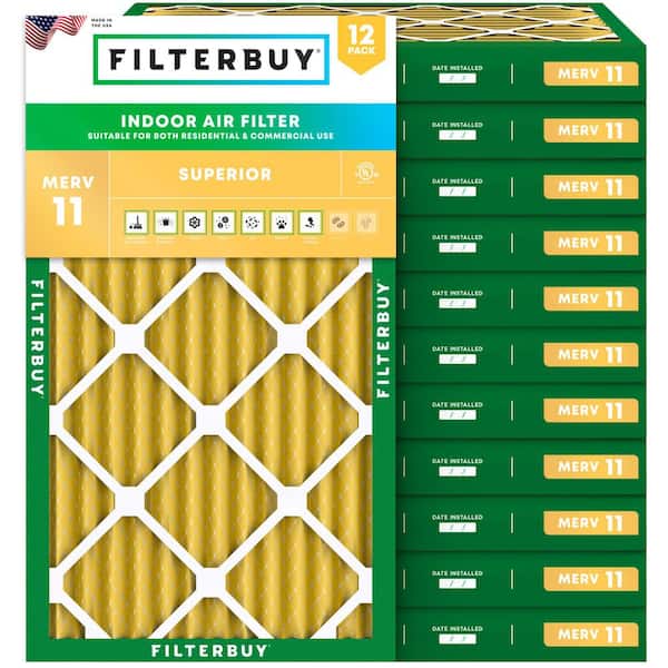 14 in. x 25 in. x 2 in. MERV 11 (FPR 7) Allergen Defense Pleated HVAC AC Furnace Air Filters Replacement (12-Pack)