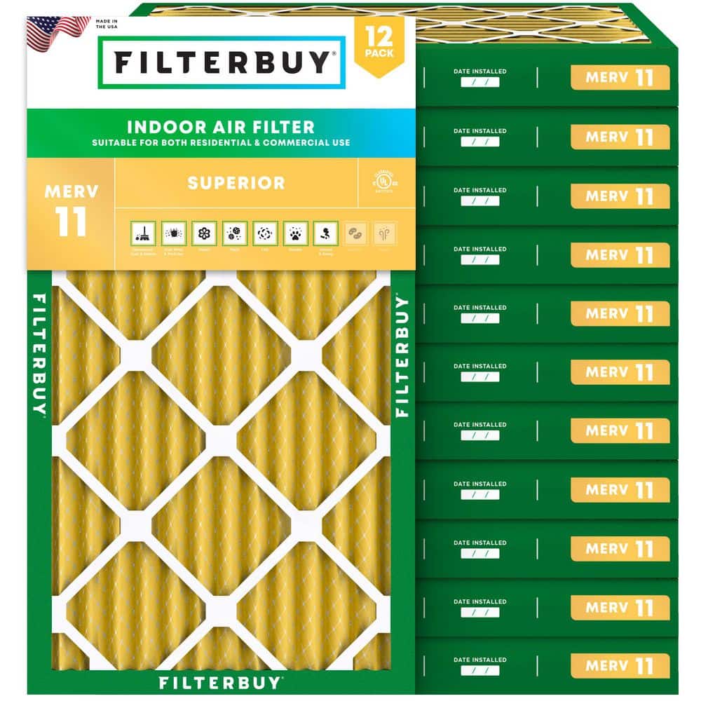 17.5 in. x 27 in. x 2 in. MERV 11 (FPR 7) Allergen Defense Pleated HVAC AC Furnace Air Filters Replacement (12-Pack) price history on PriceWatchPro