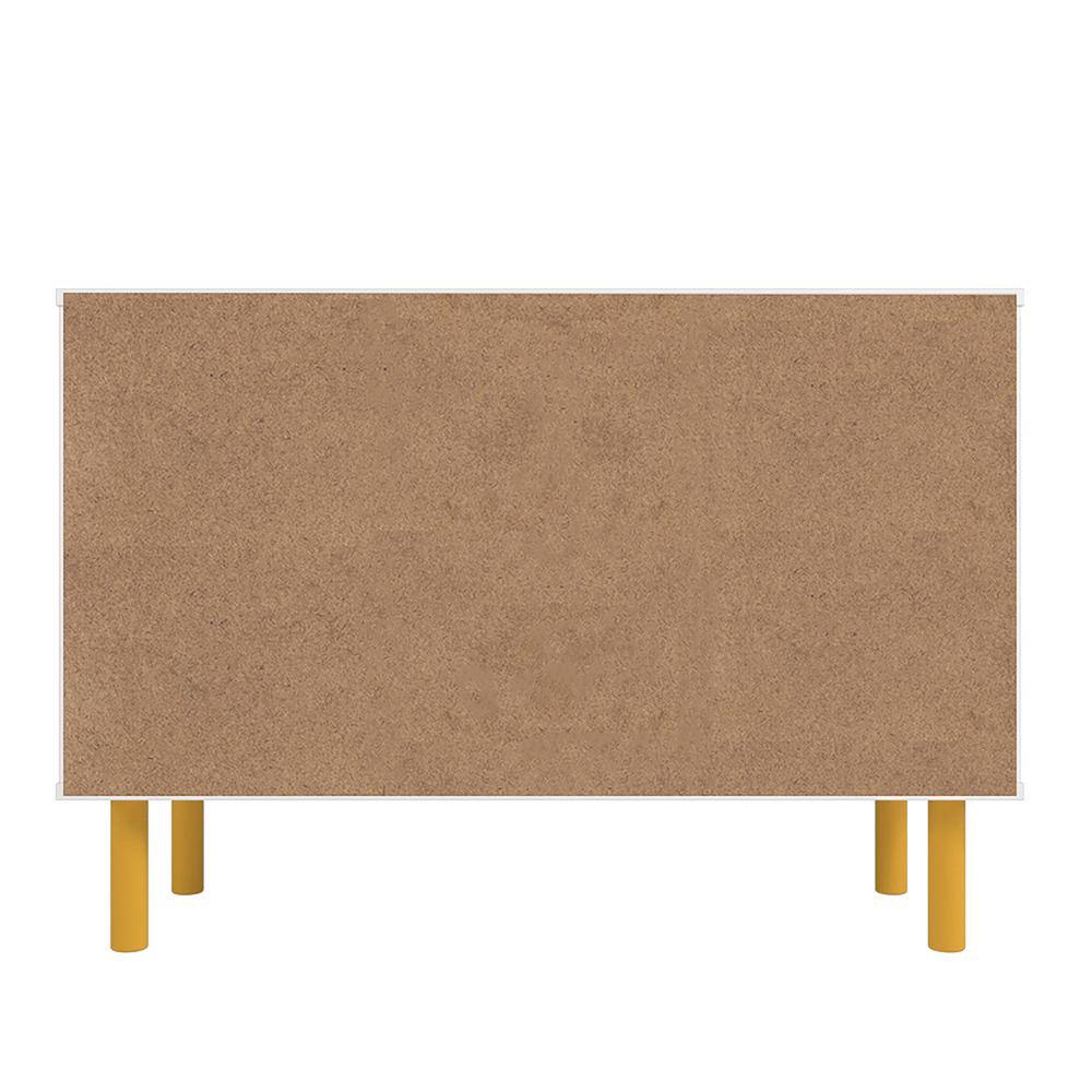 Retro Multicolor Geometric Pattern Office Cabinet with Yellow Legs