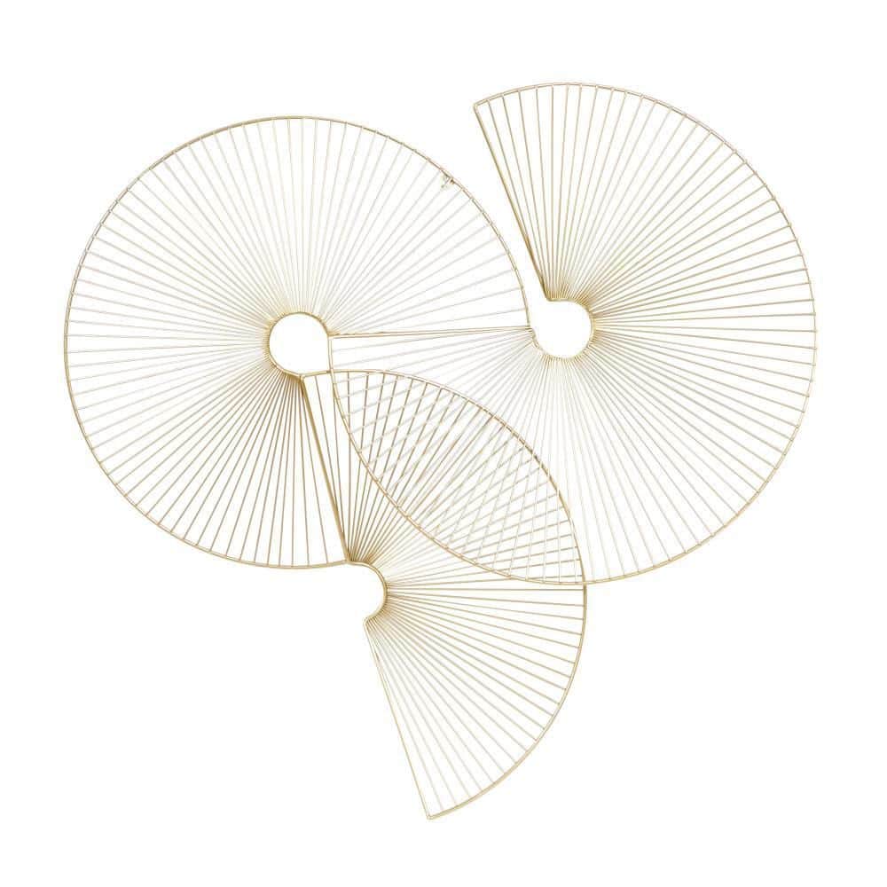 Gold Half Moon Radial Sunburst Metal Wall Sculpture 23"x23"