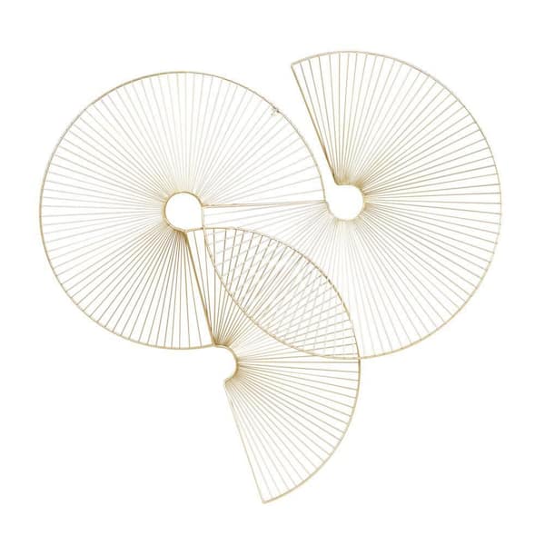 23 in. x  23 in. Metal Gold Half Moon Sunburst Wall Decor