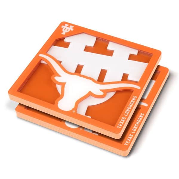 NCAA Texas Longhorns 3D Logo 2-Piece Assorted Colors Acrylic Coasters
