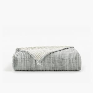 Truly Soft 2-Toned Organic Throw Blanket in Grey