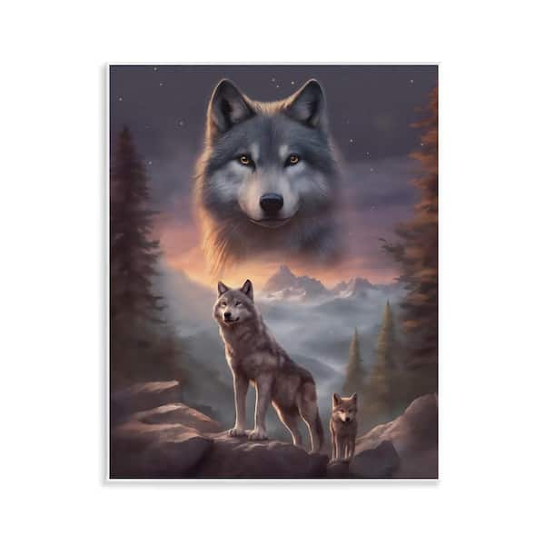 Ancestor Wolf Motif by Noah Bay Unframed Animal Graphic Art Print 14 in. x 11 in.