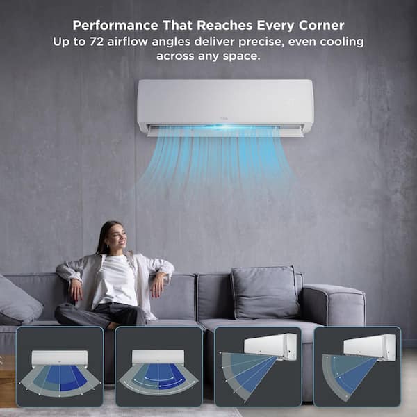 Indoor Unit 36,000 BTU 19 SEER2 Low Ambient 1-Zone Ductless Mini Split Heat Pump Air Conditioner 230V