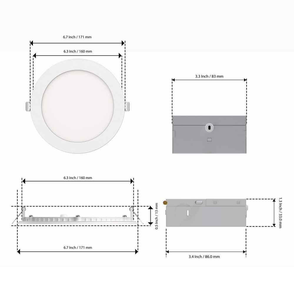 4'' White Aluminum LED Canless Recessed Lighting Kit