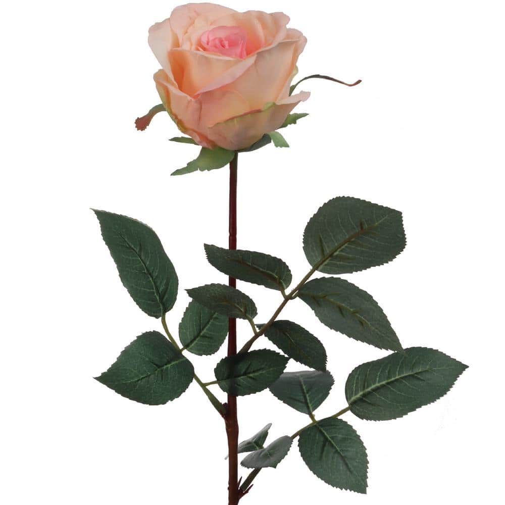 29.5 in. Pink Champagne Artificial Rose Bud Floral Arrangements 24-Piece Fa