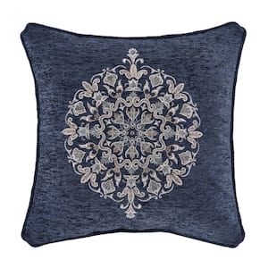 Bayonne Polyester 18 in. Square Embellished Decorative Throw Pillow 18 x 18 in.