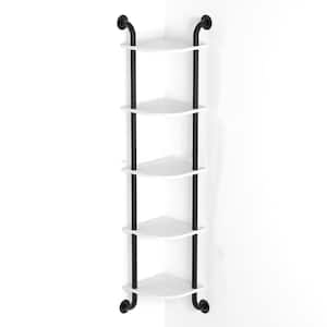 7.9 in. W x 7.9 in. D White Corner Decorative Wall Shelf, Corner Shelf 5-Tier