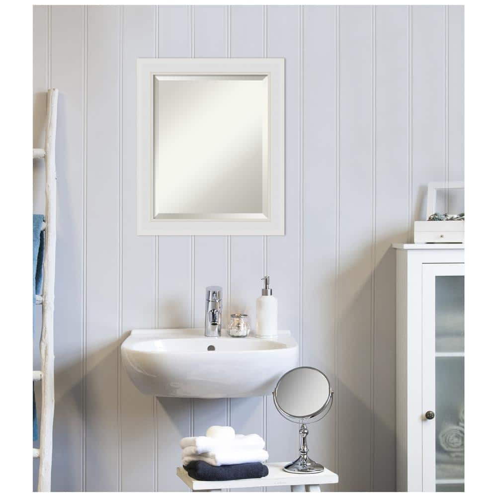 Soft White Rectangular Bathroom Vanity Wall Mirror