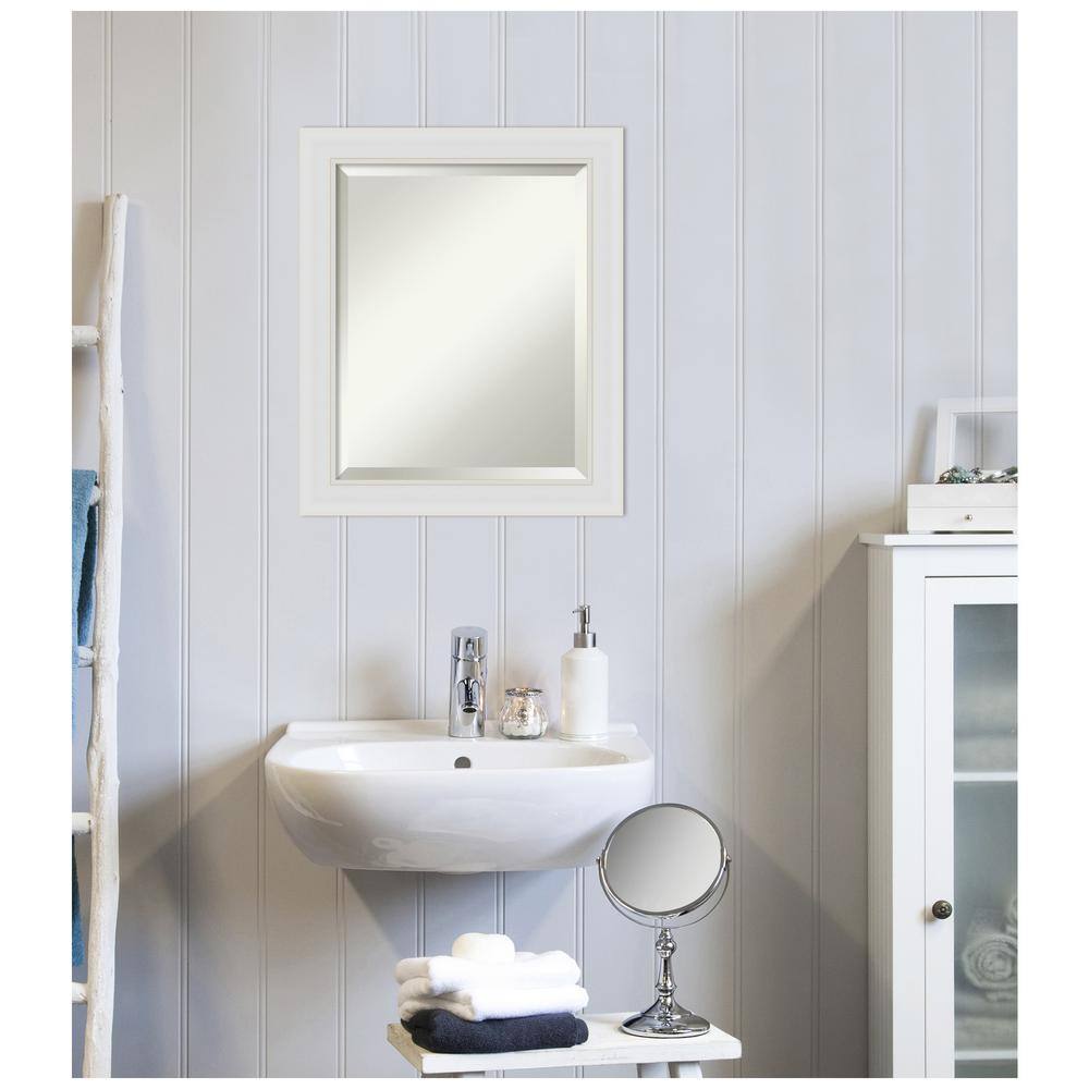 Soft White Rectangular Bathroom Vanity Wall Mirror