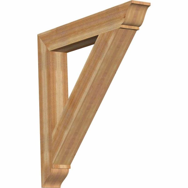 Ekena Millwork 6 in. x 44 in. x 44 in. Western Red Cedar Traditional Rough Sawn Bracket
