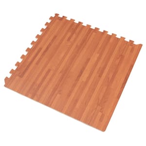 Mahogany Printed Wood Grain 24 in. x 24 in. x 3/8 in. Interlocking EVA Foam Flooring Mat (24 sq. ft. / pack)