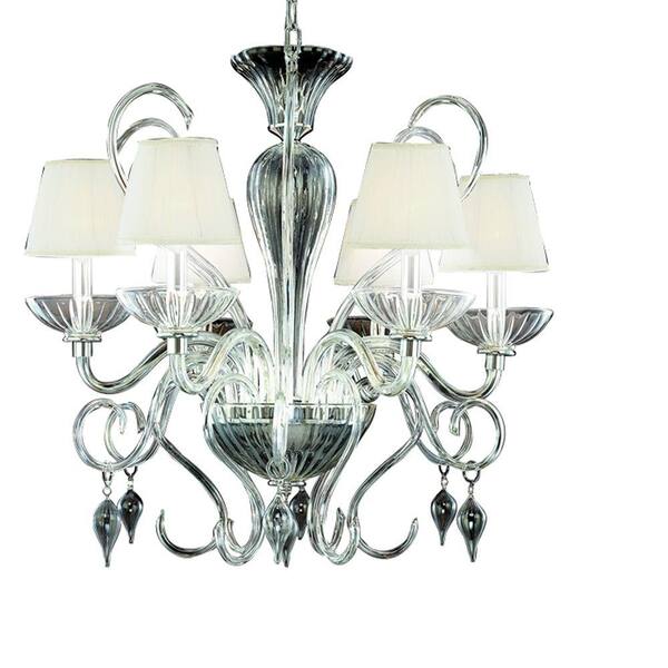 Eurofase Celesto Collection 6-Light Chrome and Clear Chandelier