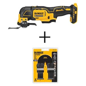 DEWALT ATOMIC 20V MAX Cordless Brushless Oscillating Multi Tool Tool Only and Oscillating Set 8 Piece DCS354BW14208 The Home Depot