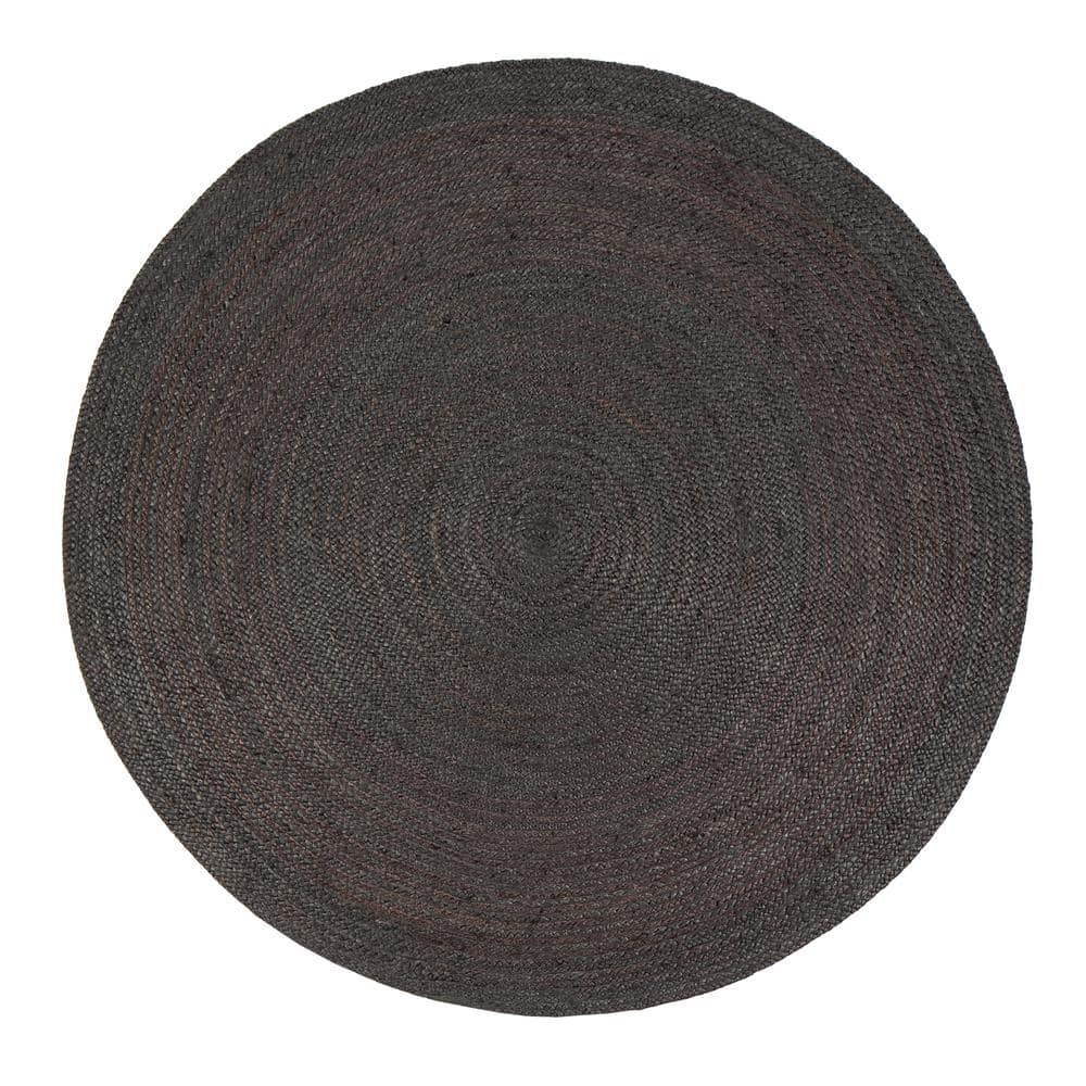 Kerala Gray 6 ft. x 6 ft. Jute Round Area Rug