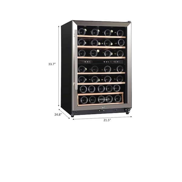 Premium 45 Bottle Freestanding Wine Cooler Pwc456ms The Home Depot