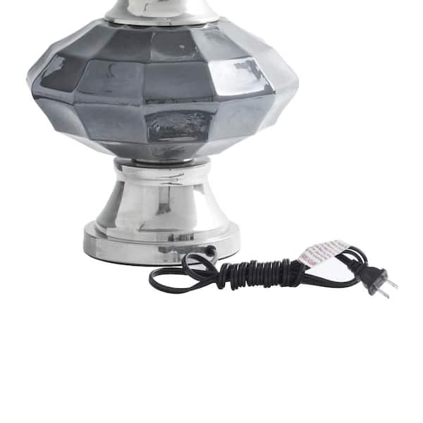 27 in. Silver Glass Table Lamp