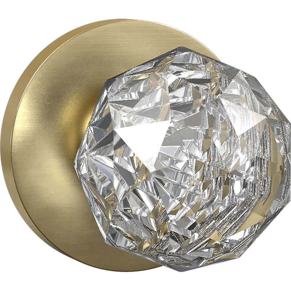Crystal Ball Satin Brass Dummy Door Knob
