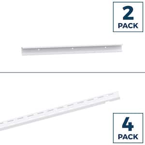 ShelfTrack 24 in. White Hang Track (2 Pieces) and 60 in. x 1 in. White Standard (4 Pieces)