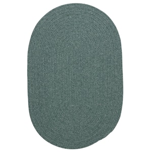 Edward Teal  Doormat 3 ft. x 5 ft. Round Braided Area Rug