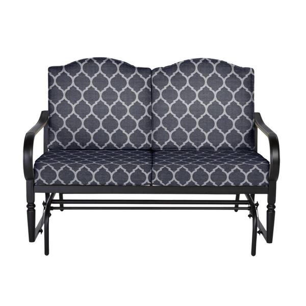 Hampton Bay Laurel Oaks Dark Brown Steel Outdoor Patio Glider with