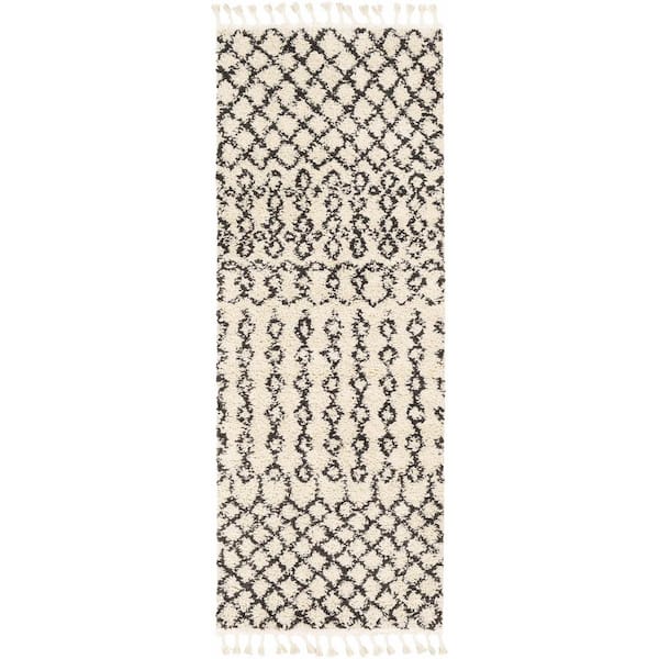 Munich 3 ft. X 7 ft. Charcoal, Peach Area Rug