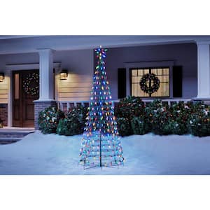 6ft LED Tree with Star and Color Changing Lights from Blue to Multi Color