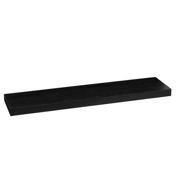 Stadium Er is een trend Bedenk HOUSEHOLD ESSENTIALS 7.5 in. D x 32 in. W x 1.5 in H. Black Laminate  Floating Decorative Wall Shelf 8151-1 - The Home Depot