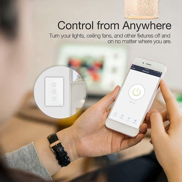 AVATAR CONTROLS Smart Single-Pole Wi-Fi Rocker Light Switch, White AWS01F -  The Home Depot