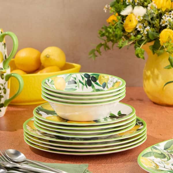 Certified International Limone 12-Piece Multi-Colored Melamine