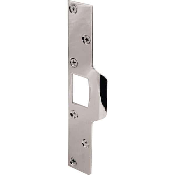 Prime-Line 7-7/8 in. Chrome-Plated Steel Maximum Security Latch Strike with 3 in. Long Screws