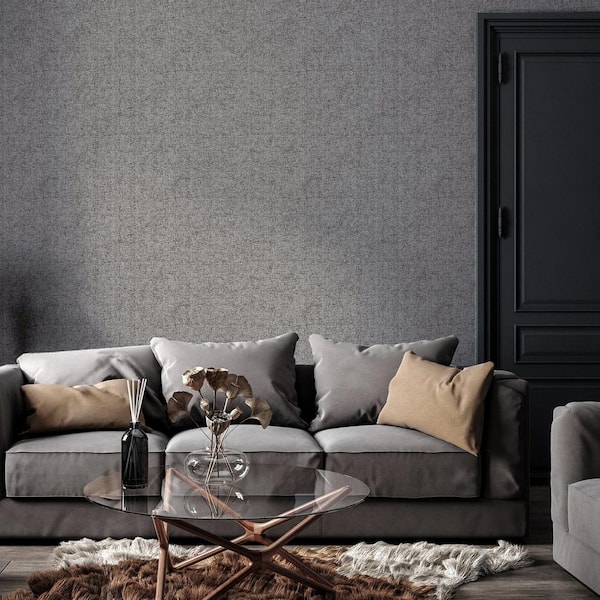 Leland Charcoal Woven Wallpaper