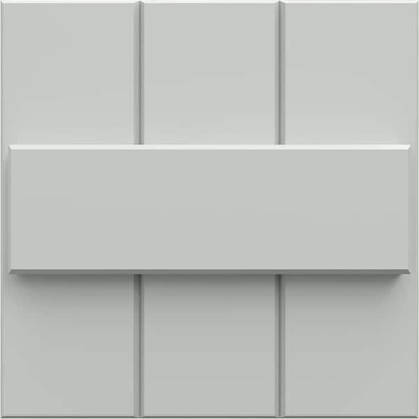 Ekena Millwork 12 in. W x 12 in. H EnduraCore Composite Joined Board-n-Batten Shutters Sample, Hailstorm Gray