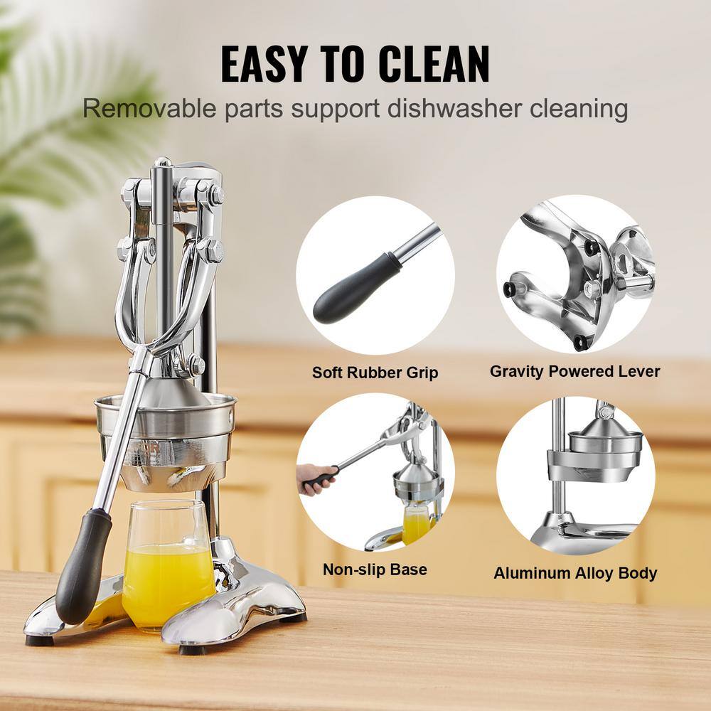Stainless Steel Manual Citrus Juicer with Ergonomic Handle