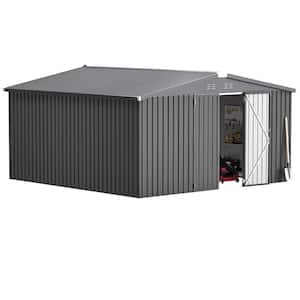 AECOJOY 14 ft. W x 12 ft. D Metal Shed with Double Lockable Doors