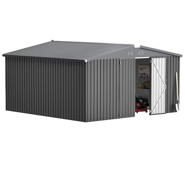 Sizzim 10 ft. W x 8 ft. D Metal Storage Shed for Garden and