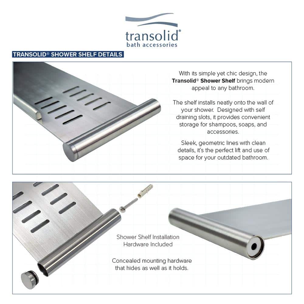 Brushed Stainless Steel Wall Mount Shower Shelf