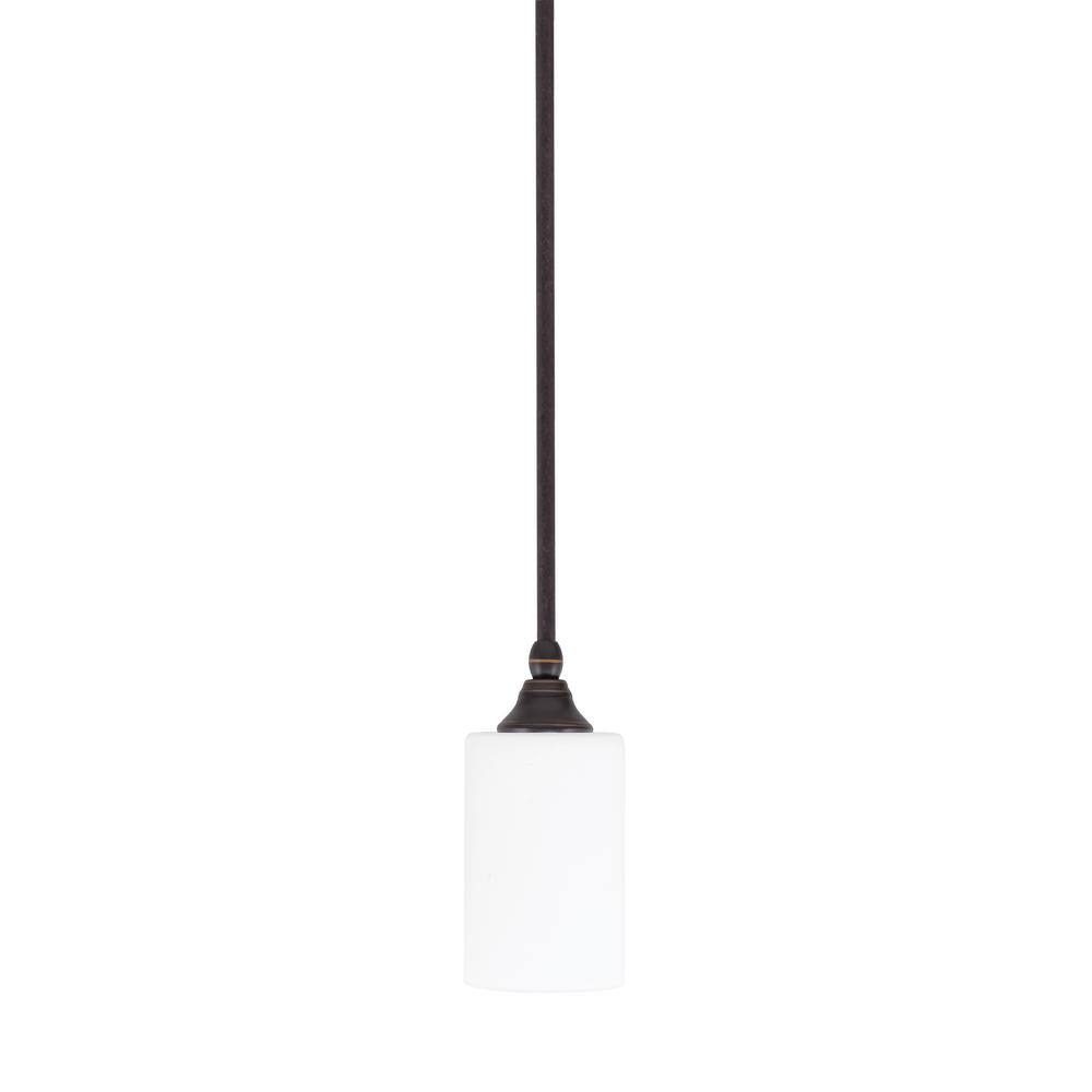 Sparta 100-Watt 1-Light Dark Granite Shaded Pendant Light with White Muslin