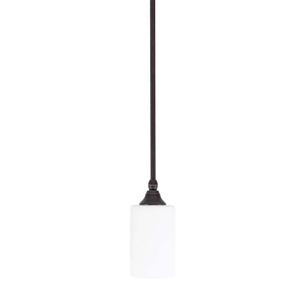 Unbranded Sparta 100-Watt 1-Light Dark Granite Shaded Pendant Light with White Muslin Glass, No Bulb Included