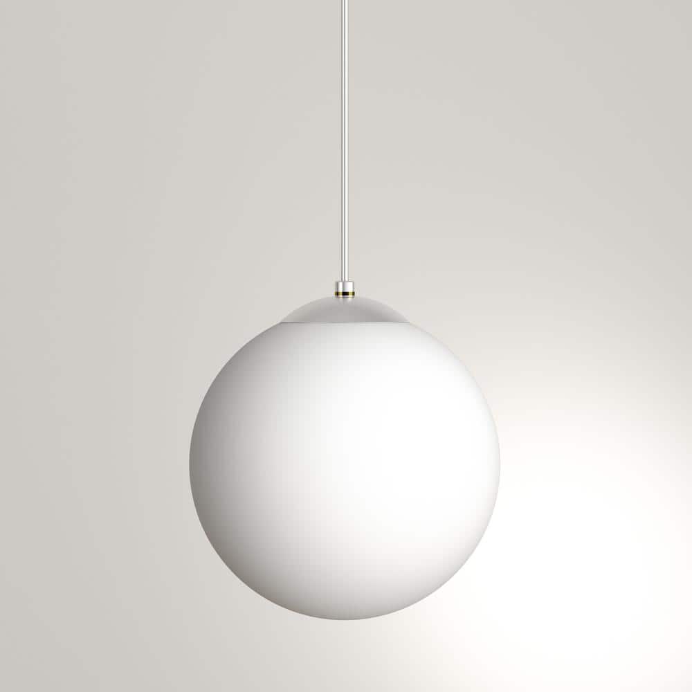Satin White Glass Globe Pendant Light