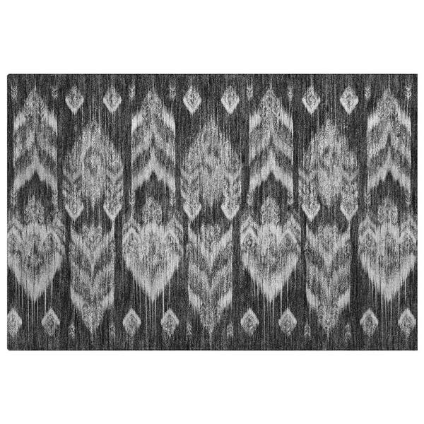 Dream Shag Premium Machine Washable Abstract ADS812 Black 3 ft. x 4 ft. Area Rug