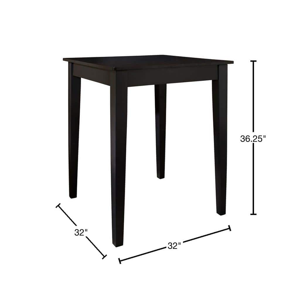 Black Wood Transitional Counter Height Pub Table