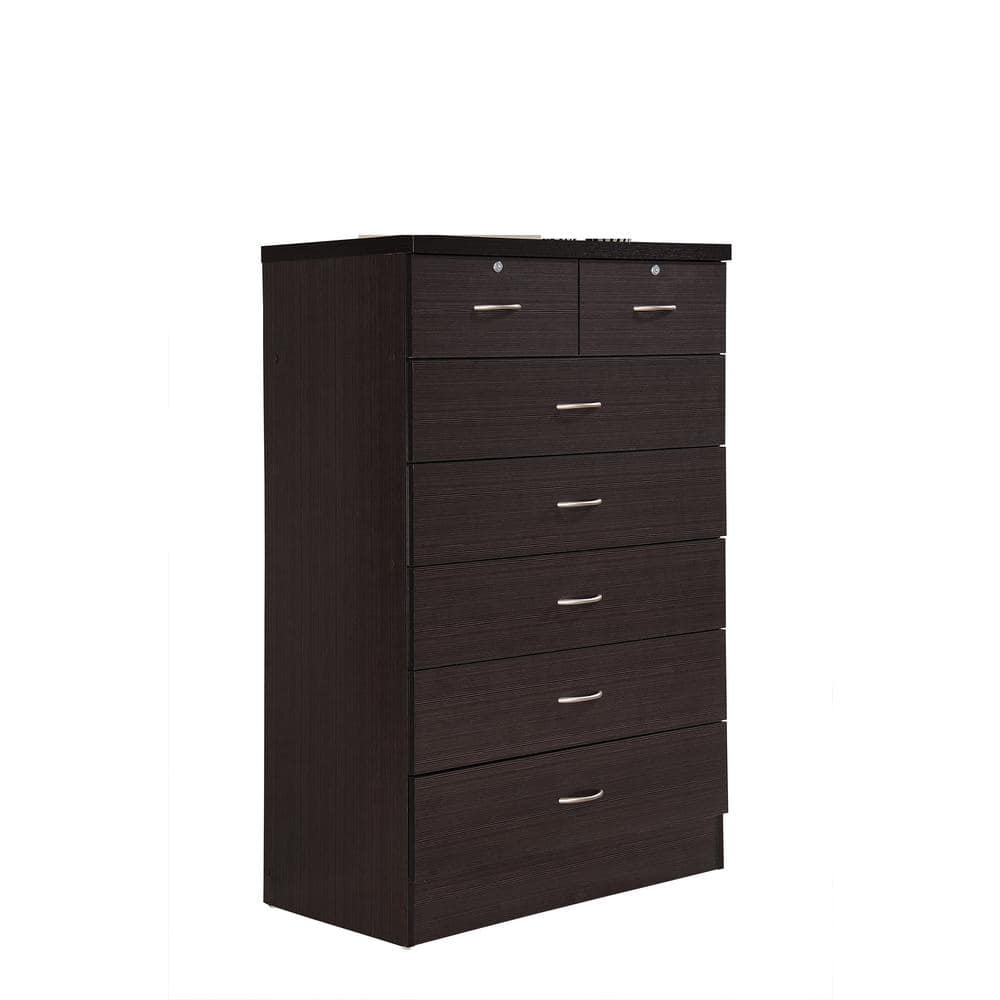 HODEDAH 7-Drawer 48 in. H x 31.5 in. W x 18 in. D Chest of Drawer in ...